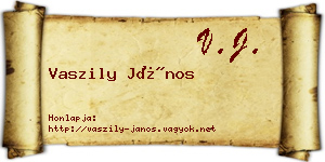 Vaszily János névjegykártya