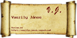 Vaszily János névjegykártya